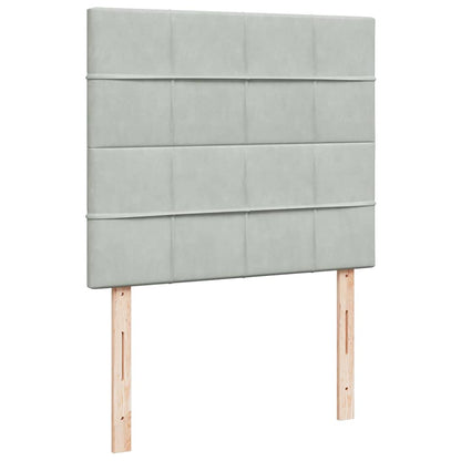 Giroletto a Molle con Materasso Grigio Chiaro 120x190cm Velluto