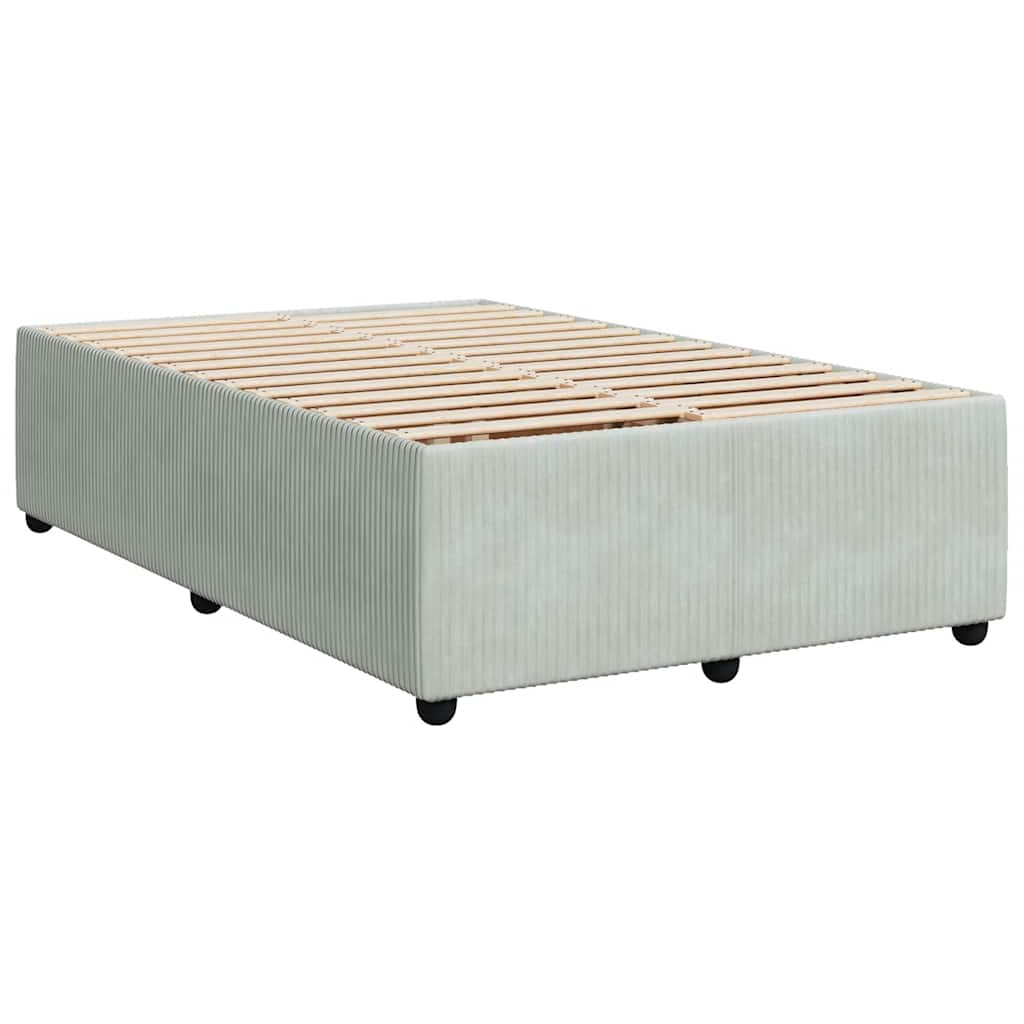 Giroletto a Molle con Materasso Grigio Chiaro 120x190cm Velluto
