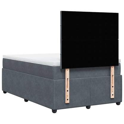 Giroletto a Molle con Materasso Grigio Scuro 120x190 cm Velluto