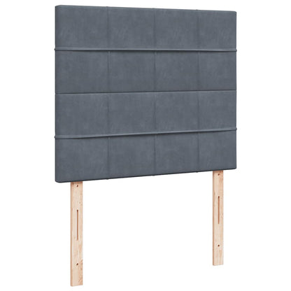 Giroletto a Molle con Materasso Grigio Scuro 120x190 cm Velluto