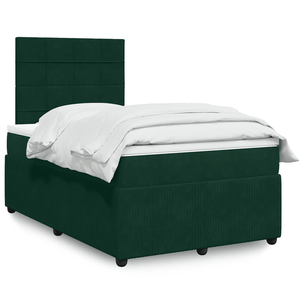 Giroletto a Molle con Materasso Verde Scuro 120x190 cm Velluto | homemem39
