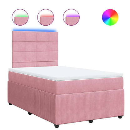 Giroletto a Molle con Materasso Rosa 120x190 cm in Velluto | homemem39