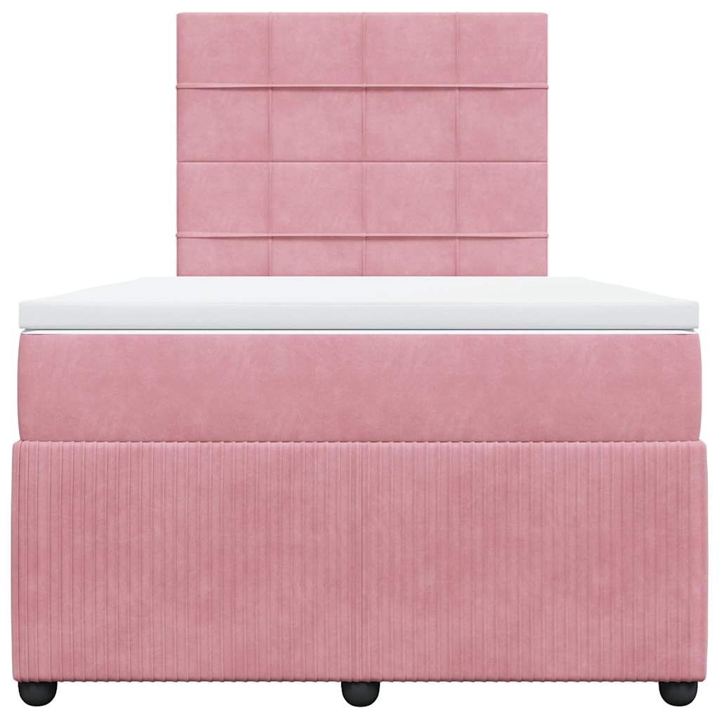 Giroletto a Molle con Materasso Rosa 120x190 cm in Velluto | homemem39