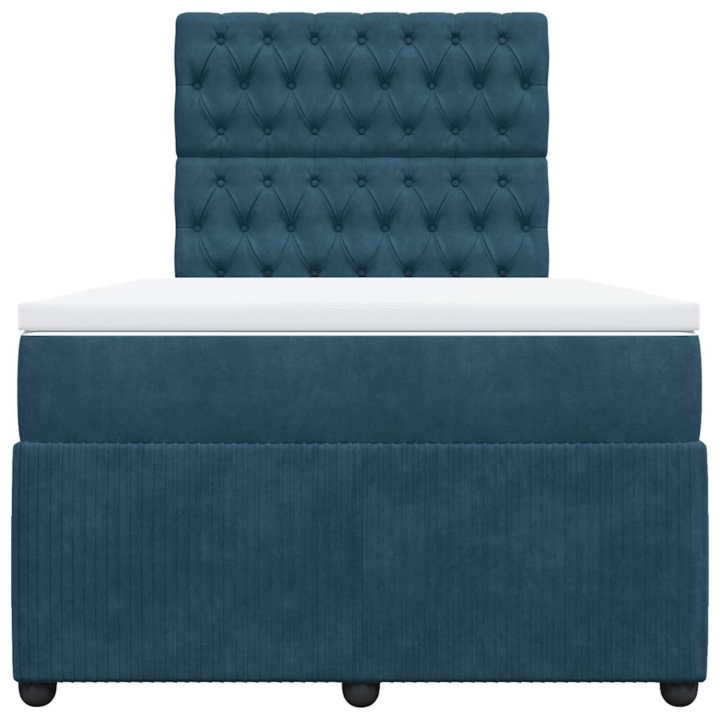 Giroletto a Molle con Materasso Blu 120x190 cm in Velluto | homemem39