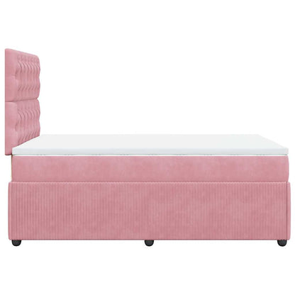 Giroletto a Molle con Materasso Rosa 120x190 cm in Velluto | homemem39
