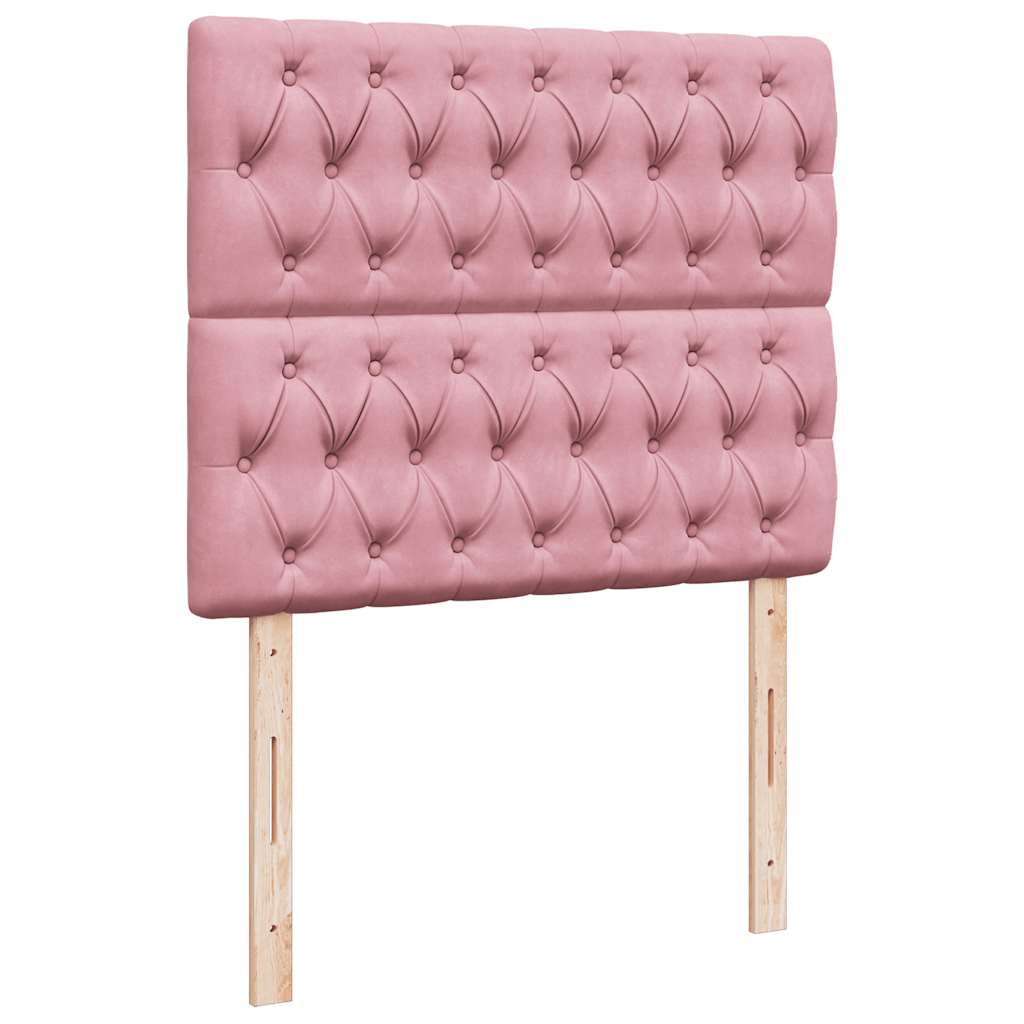 Giroletto a Molle con Materasso Rosa 120x190 cm in Velluto