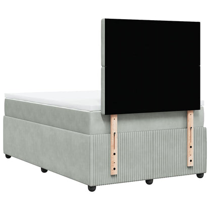Giroletto a Molle con Materasso Grigio Chiaro 120x190cm Velluto