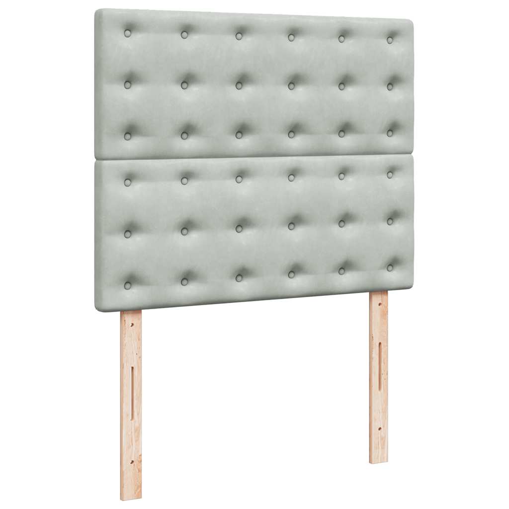 Giroletto a Molle con Materasso Grigio Chiaro 120x190cm Velluto