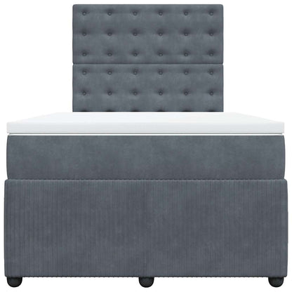 Giroletto a Molle con Materasso Grigio Scuro 120x190 cm Velluto