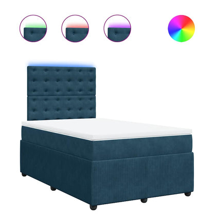 Giroletto a Molle con Materasso Blu 120x190 cm in Velluto