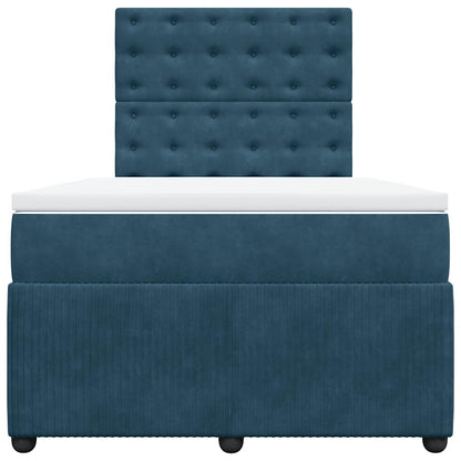 Giroletto a Molle con Materasso Blu 120x190 cm in Velluto