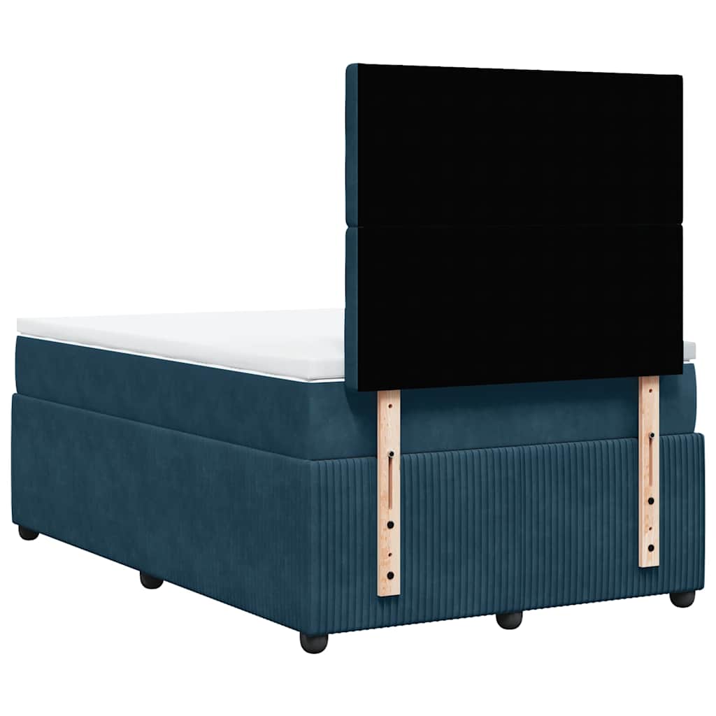 Giroletto a Molle con Materasso Blu 120x190 cm in Velluto