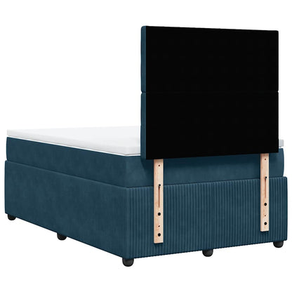 Giroletto a Molle con Materasso Blu 120x190 cm in Velluto