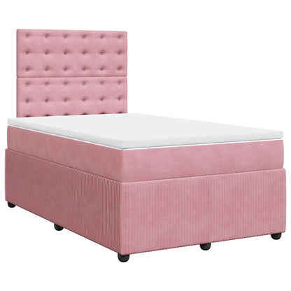 Giroletto a Molle con Materasso Rosa 120x190 cm in Velluto | homemem39