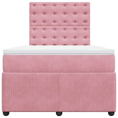 Giroletto a Molle con Materasso Rosa 120x190 cm in Velluto | homemem39