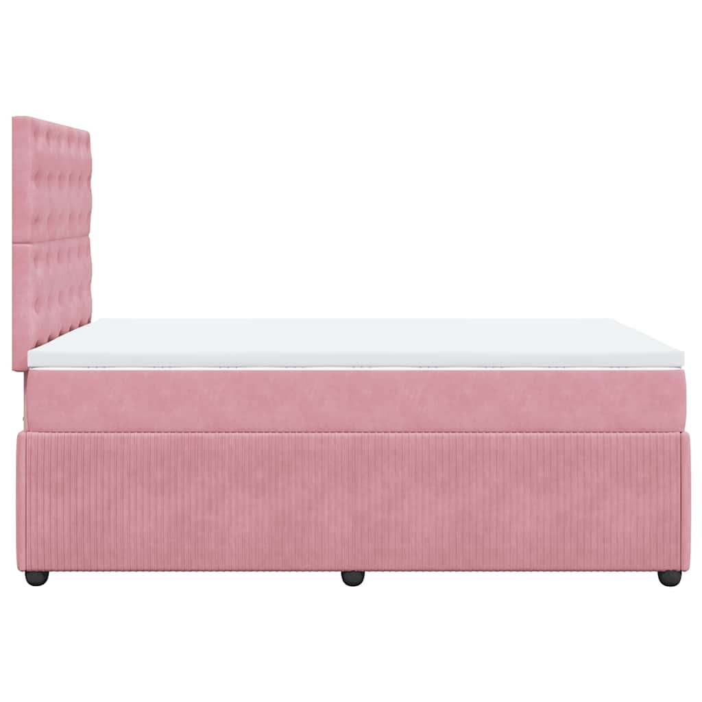 Giroletto a Molle con Materasso Rosa 120x190 cm in Velluto | homemem39