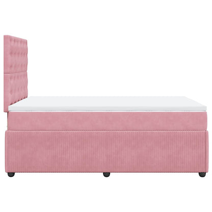 Giroletto a Molle con Materasso Rosa 120x190 cm in Velluto | homemem39