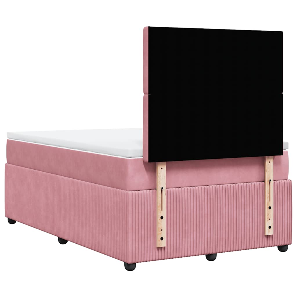 Giroletto a Molle con Materasso Rosa 120x190 cm in Velluto | homemem39