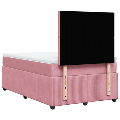 Giroletto a Molle con Materasso Rosa 120x190 cm in Velluto | homemem39