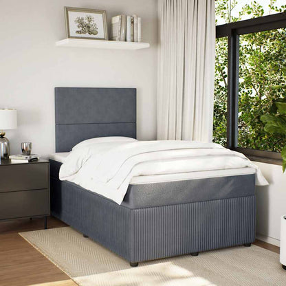 Giroletto a Molle con Materasso Grigio Scuro 120x200 cm Velluto | homemem39