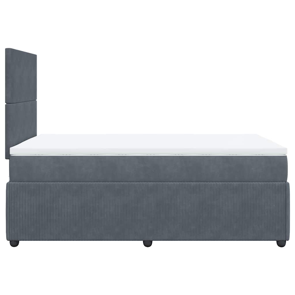 Giroletto a Molle con Materasso Grigio Scuro 120x200 cm Velluto | homemem39