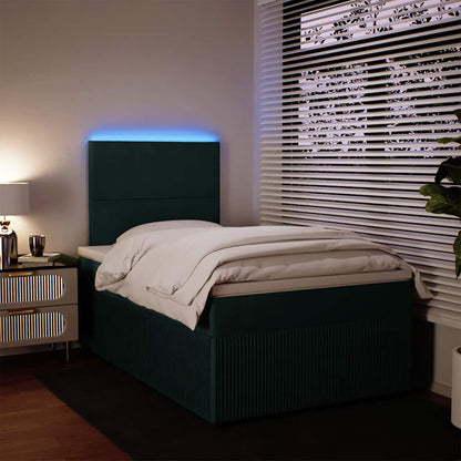 Giroletto a Molle con Materasso Verde Scuro 120x200 cm Velluto