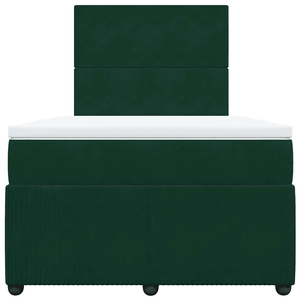 Giroletto a Molle con Materasso Verde Scuro 120x200 cm Velluto