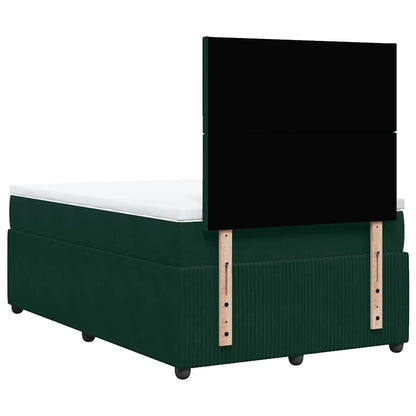 Giroletto a Molle con Materasso Verde Scuro 120x200 cm Velluto