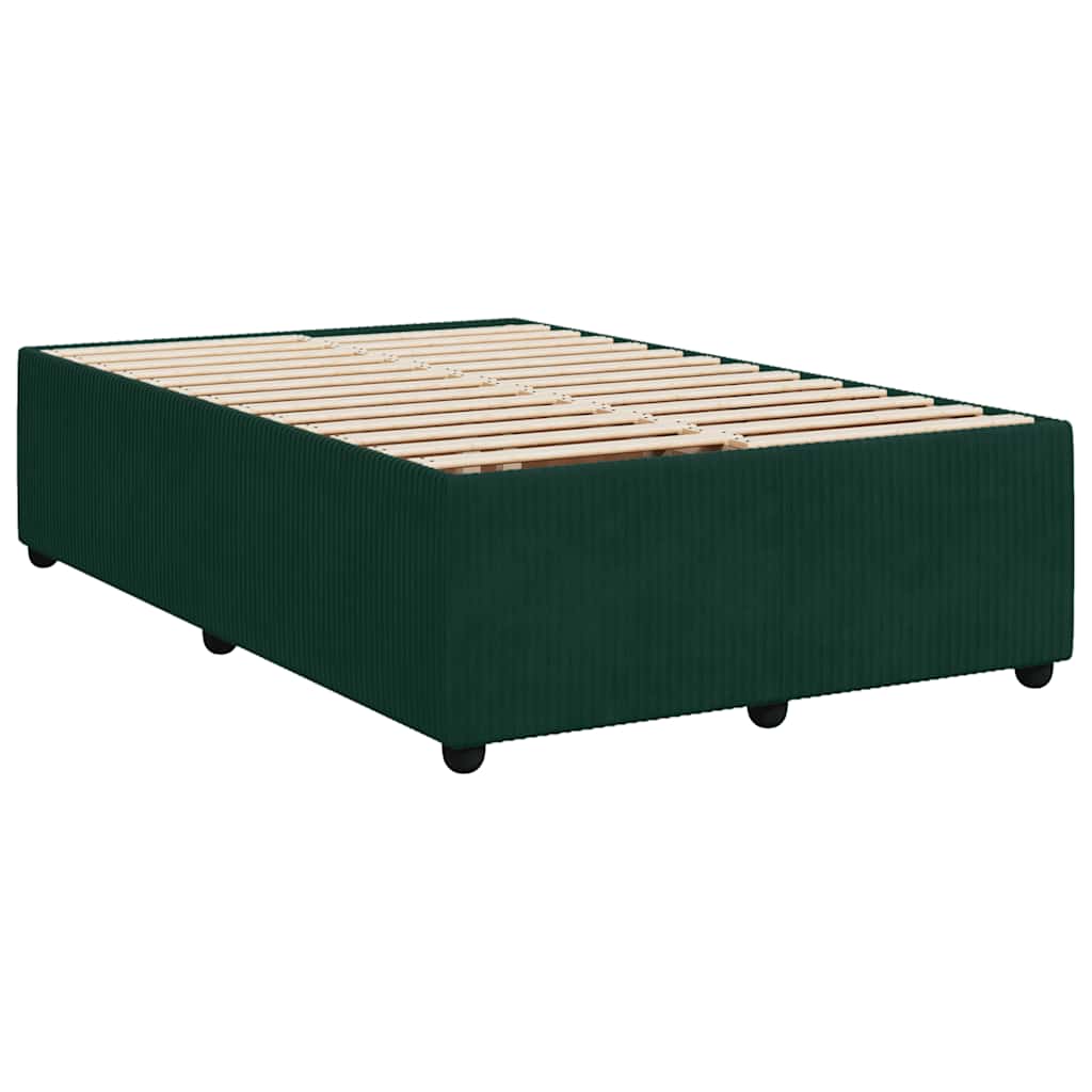 Giroletto a Molle con Materasso Verde Scuro 120x200 cm Velluto