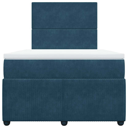 Giroletto a Molle con Materasso Blu 120x200 cm in Velluto