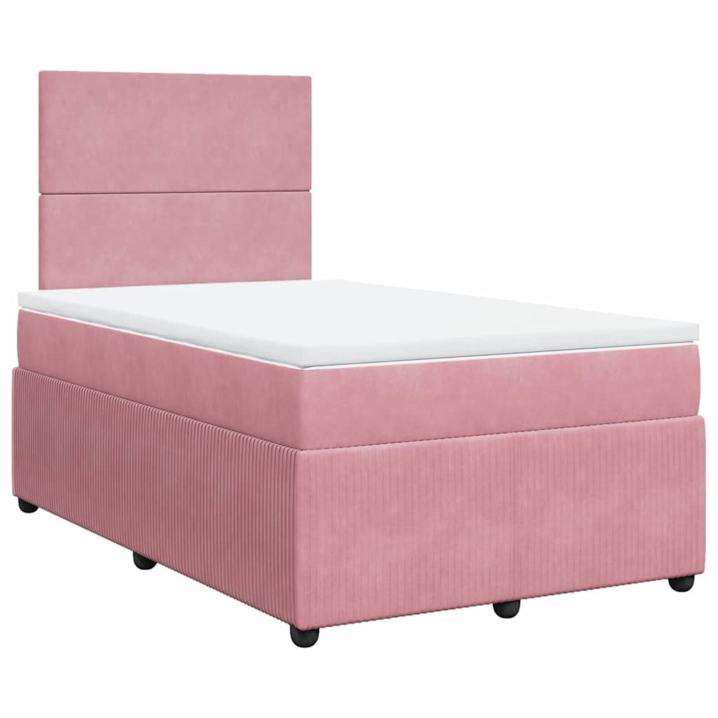 Giroletto a Molle con Materasso Rosa 120x200 cm in Velluto | homemem39