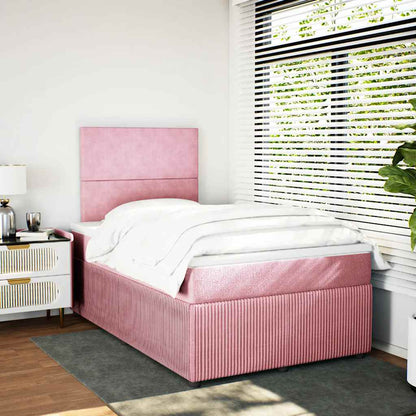 Giroletto a Molle con Materasso Rosa 120x200 cm in Velluto | homemem39