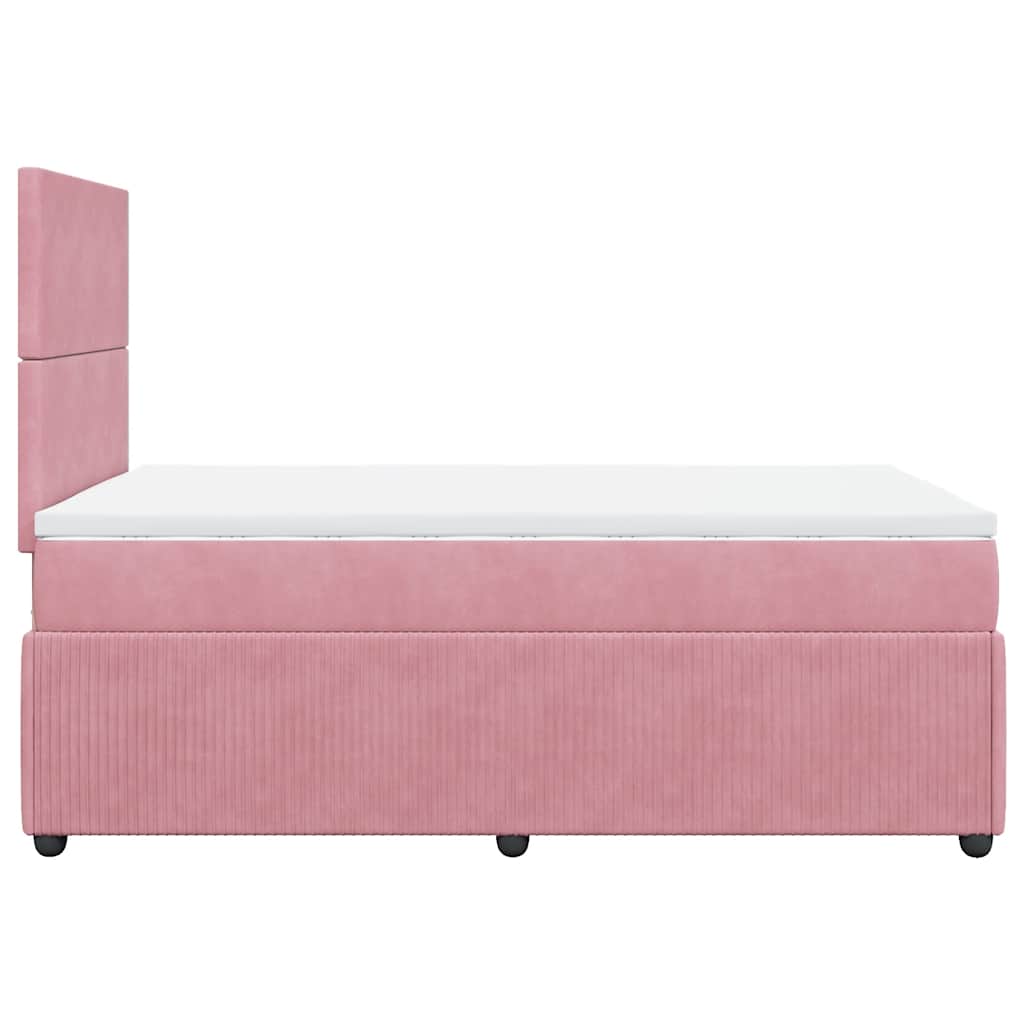 Giroletto a Molle con Materasso Rosa 120x200 cm in Velluto | homemem39