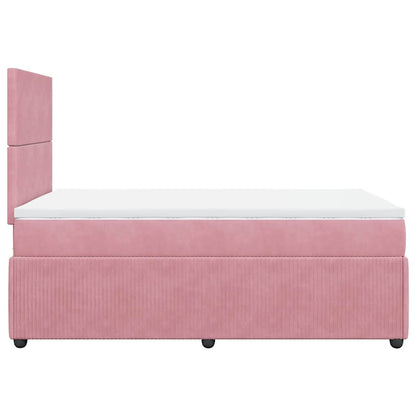 Giroletto a Molle con Materasso Rosa 120x200 cm in Velluto | homemem39