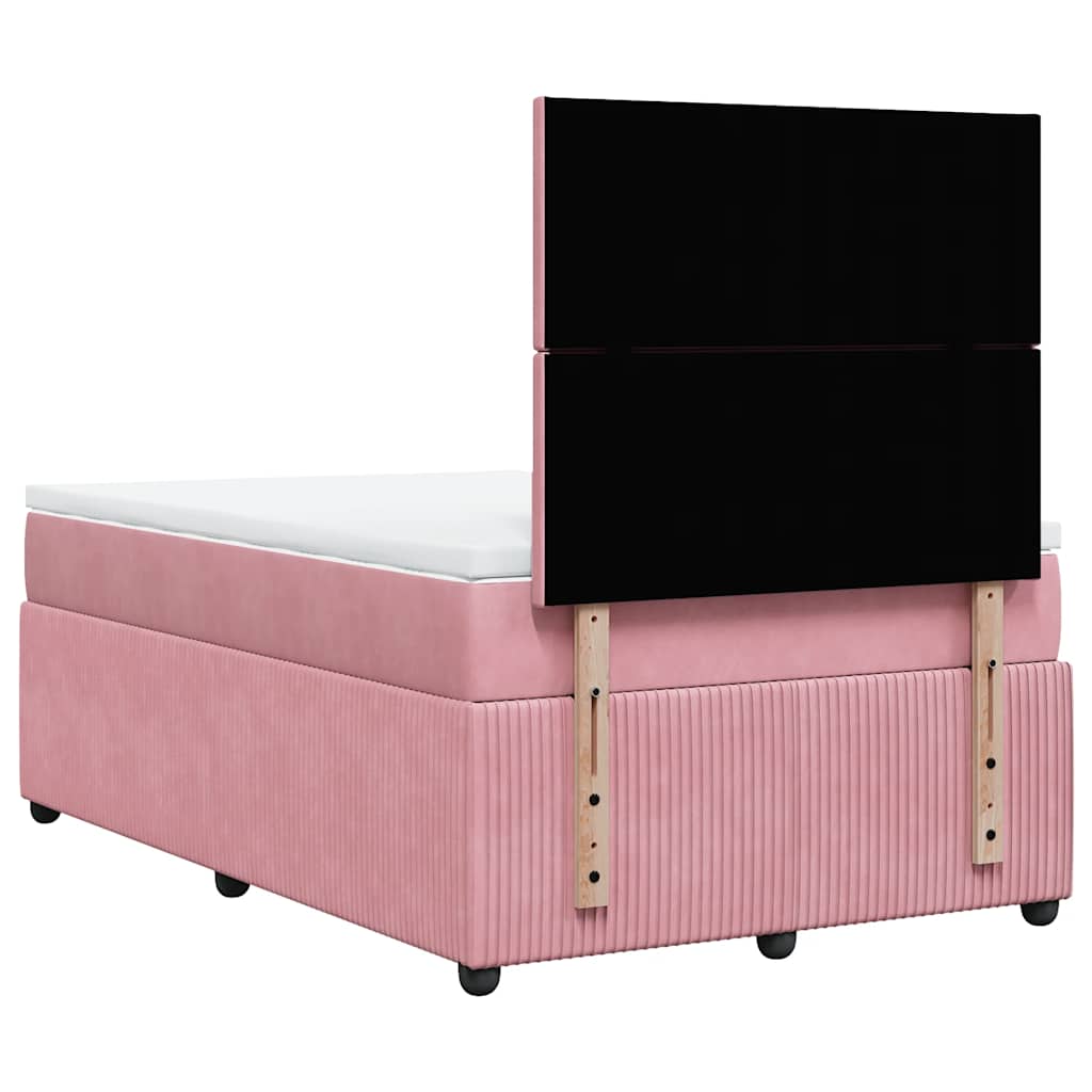 Giroletto a Molle con Materasso Rosa 120x200 cm in Velluto | homemem39