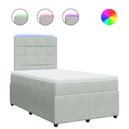 Giroletto a Molle con Materasso Grigio Chiaro 120x200cm Velluto | homemem39