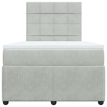 Giroletto a Molle con Materasso Grigio Chiaro 120x200cm Velluto