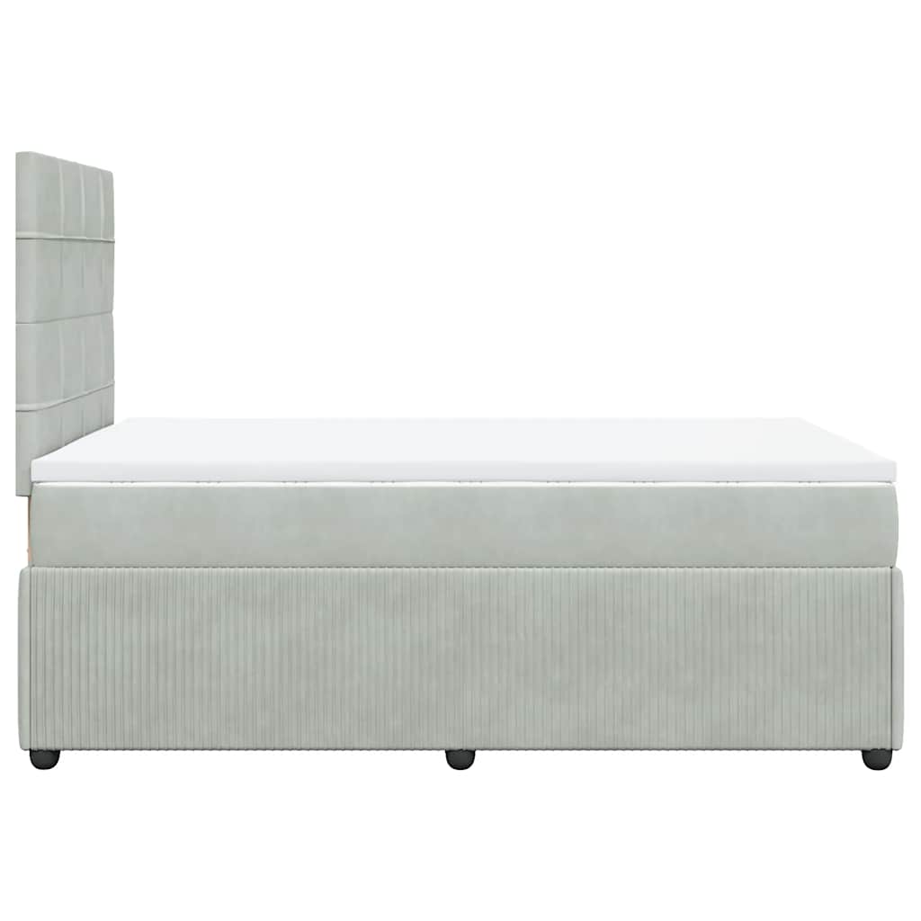 Giroletto a Molle con Materasso Grigio Chiaro 120x200cm Velluto | homemem39