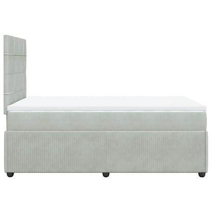 Giroletto a Molle con Materasso Grigio Chiaro 120x200cm Velluto | homemem39