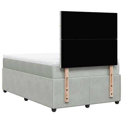 Giroletto a Molle con Materasso Grigio Chiaro 120x200cm Velluto | homemem39