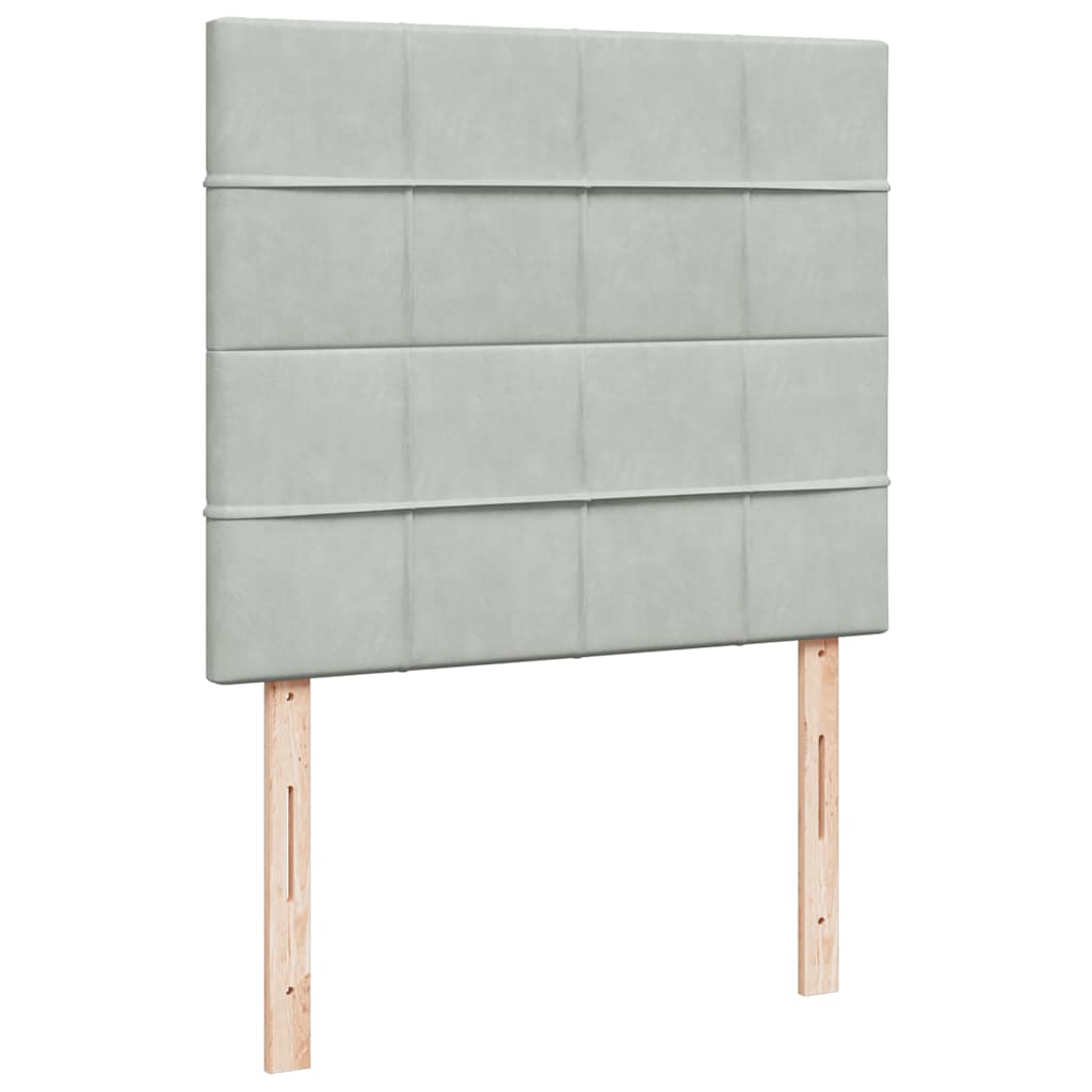 Giroletto a Molle con Materasso Grigio Chiaro 120x200cm Velluto | homemem39