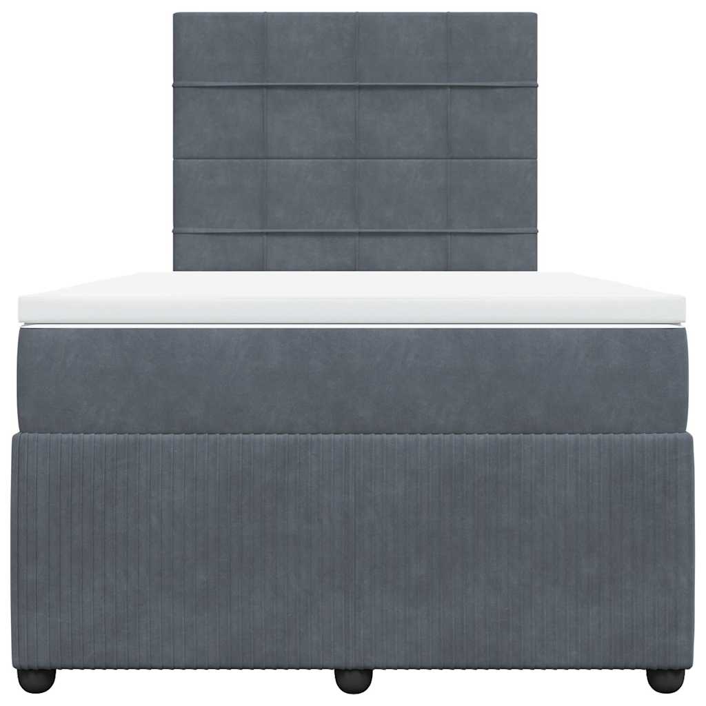 Giroletto a Molle con Materasso Grigio Scuro 120x200 cm Velluto | homemem39