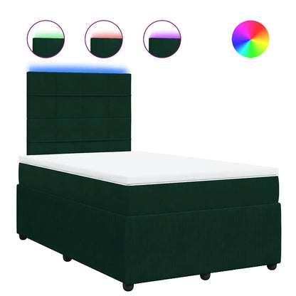 Giroletto a Molle con Materasso Verde Scuro 120x200 cm Velluto