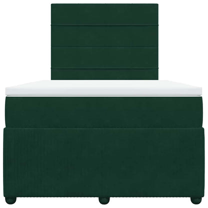 Giroletto a Molle con Materasso Verde Scuro 120x200 cm Velluto