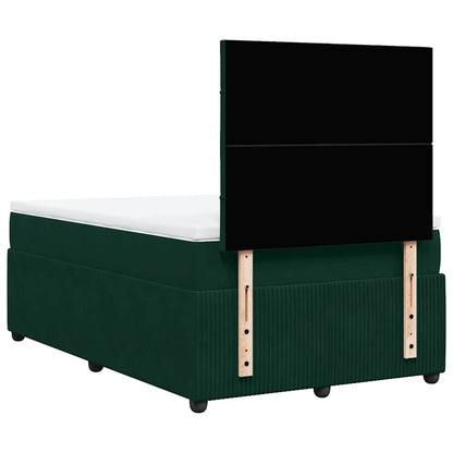 Giroletto a Molle con Materasso Verde Scuro 120x200 cm Velluto