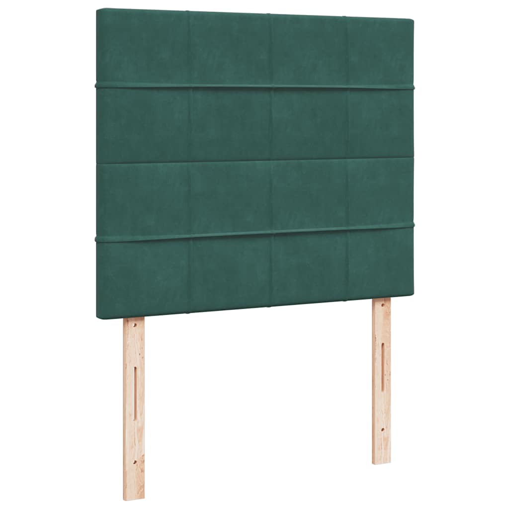 Giroletto a Molle con Materasso Verde Scuro 120x200 cm Velluto