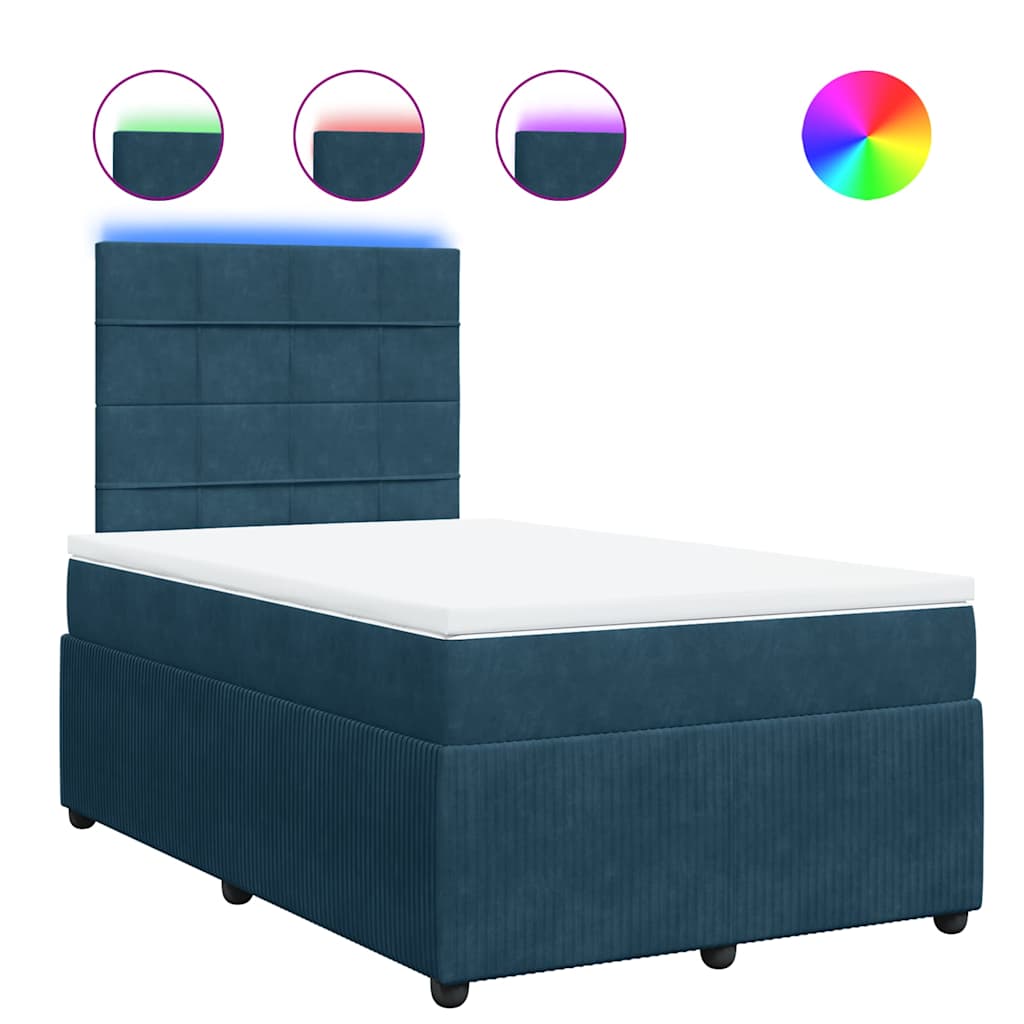 Giroletto a Molle con Materasso Blu 120x200 cm in Velluto | homemem39