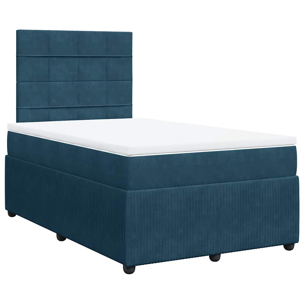Giroletto a Molle con Materasso Blu 120x200 cm in Velluto | homemem39
