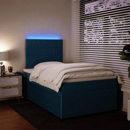 Giroletto a Molle con Materasso Blu 120x200 cm in Velluto