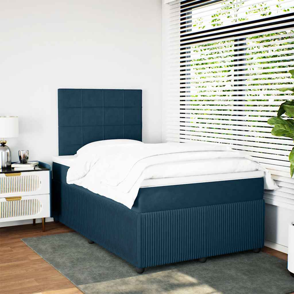 Giroletto a Molle con Materasso Blu 120x200 cm in Velluto | homemem39